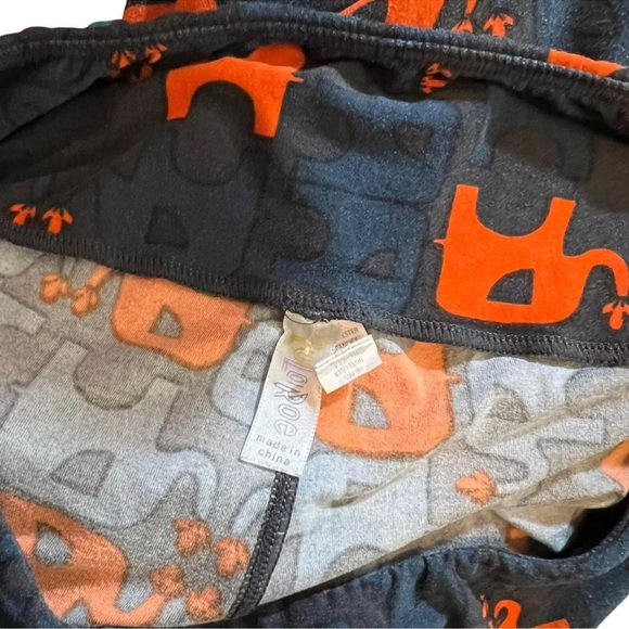 LulaRoe Leggings TC Elephant Pattern Orange Blue Pull On Skinny Comfort Soft - Picture 6 of 6